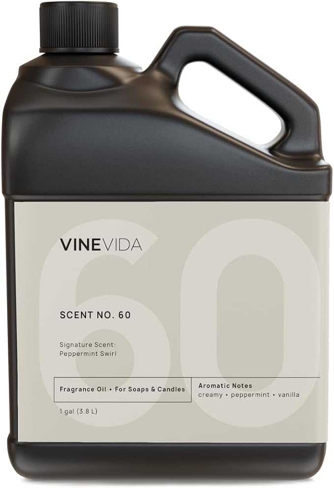 VINEVIDA [128oz] Peppermint Swirl Fragrance Oil for Candle Making and Soap Making - Premium Candle Scents for Soy Candles