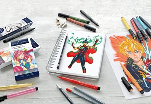 Faber-Castell Comic Illustration Set - The Famazings Superhero Comic Book Drawing Kit - Draw with Pitt Artist Pens & Goldfaber Coloring Pencils