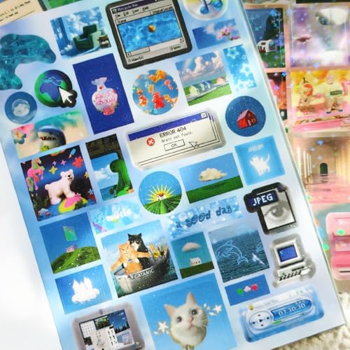 2 Pack Y2K Sticker Book Set 60 Sheets 800+ Vintage Aesthetic Stickers