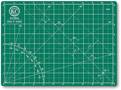 KC GLOBAL A4 (12"x9") Self-Healing Cutting Mat (Dark Green) - Sturdy, Reversible, Eco-Friendly, Non-Slip. Premium Desk Mat for Crafters, Quilters, and Hobbyist