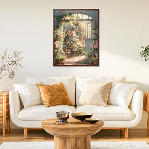 Paint by Numbers Kit for Adults, Rose Garden DIY Painting Kit, 16x20 Inch