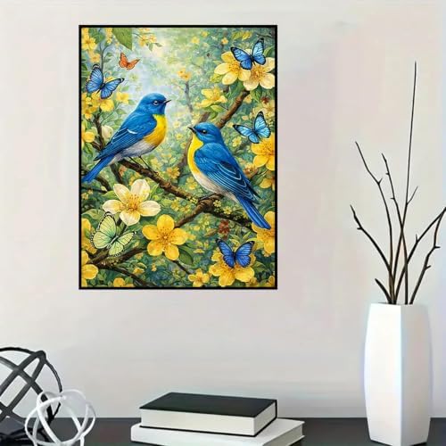 Lophomie Diamond Art Kits for Adults, 5D Bluebird Diamond Painting Kits