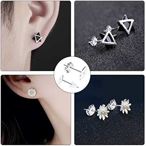 500Pcs Earring Posts Stainless Steel, Hypoallergenic Flat Pad Earring Studs