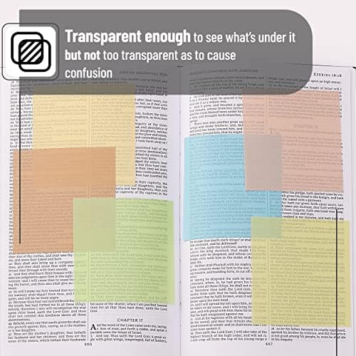 Mr. Pen- Transparent Sticky Notes, 3" x 3", 12 Pads, 600 Sheets | See Through Self-Adhesive Notes for Bible Journaling and Studying, Water-Resistant, Easy to Peel, Clean Removal