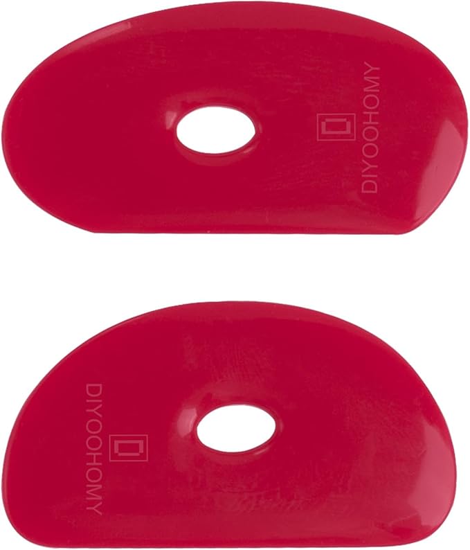 DIYOOHOMY 2 Pcs Soft Silicone Pottery Ribs for Ceramic, Mud and Clay Tools