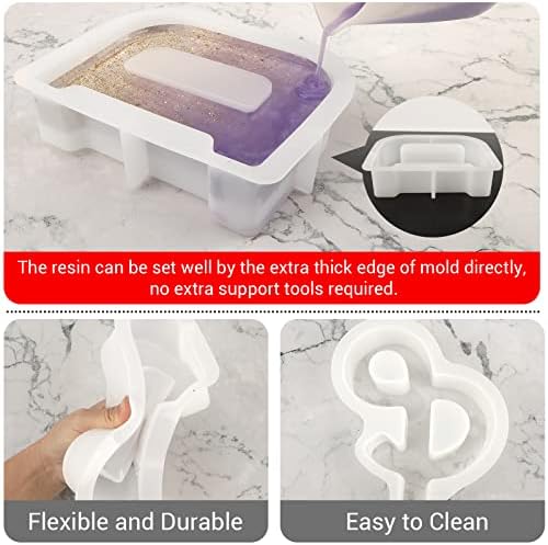 Gartful 7 Inch Large Letter Molds for Resin, 3D & Capital Alphabet Epoxy Resin Mold, A to Z Thick Resin Letter Molds for Making Letters, Word Sign Art, DIY Crafts, Making Cake, Party Home Decor