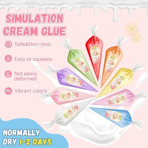 Cream Glue, 3PCS Light Purple Whipped Cream Glue Kit (Each 100g)