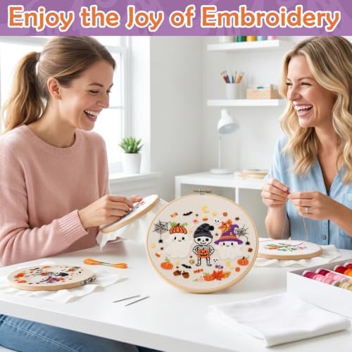 Nuberlic Halloween Embroidery Kit for Beginners Adult