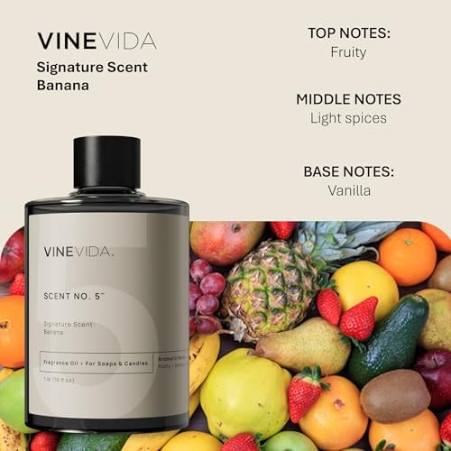 VINEVIDA [16oz] Banana Fragrance Oil for Candle Making and Soap Making - Premium Candle Scents for Soy Candles
