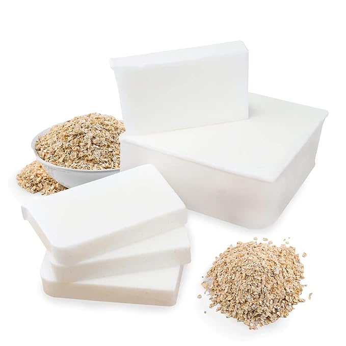 Primal Elements Oatmeal Soap Base - Moisturizing Melt and Pour Glycerin Soap Base for Crafting and Soap Making, Easy to Cut - 5 Pound