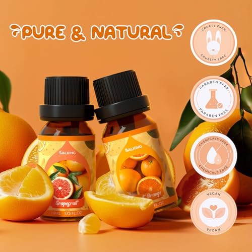 SALKING Citrus Burst Essential Oil Set, Premium Fragrance Oil for Diffuser