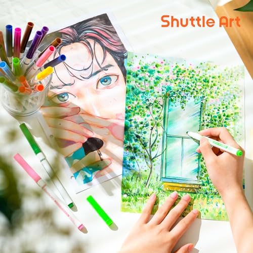 Shuttle Art Super Tip Washable Markers, 312 Pack Bulk, 12 Vibrant Colors