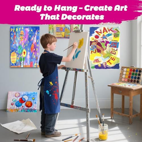 Stretched Canvas for Painting, 24Pack Canvas Value Pack for Painting, Triple Primed 5/8" Profile Cotton Professional Artist Quality Blank Canvas,Ready to Paint, Art Supplies for Acrylic, Oil