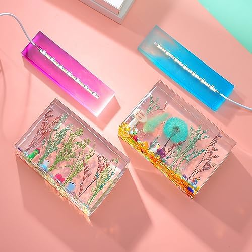 4Pcs Resin Silicone Mold Project Accessories USB Long Light Strip for DIY Luminous Epoxy Casting Craft Desktop Ornaments Table Home Decorations