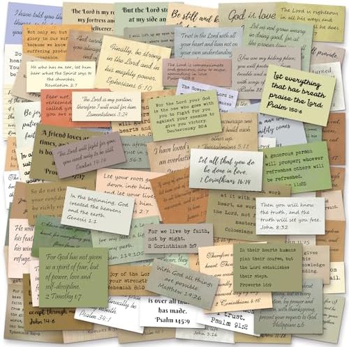Bible Verse Stickers, Vintage Christian Quotes (120 PCS Unique (Mix 1))
