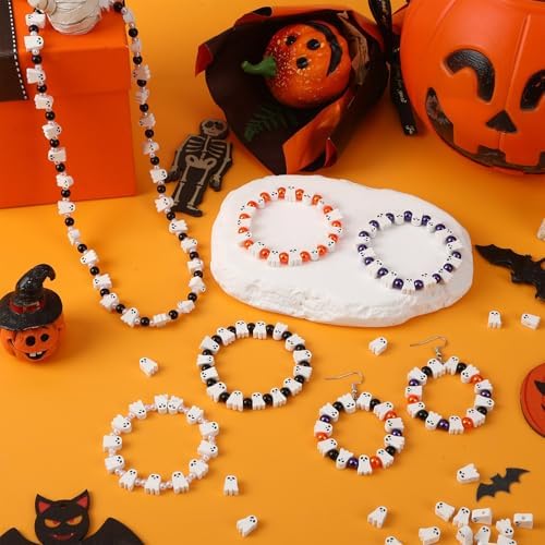 300 Pcs Halloween Ghost Polymer Clay Beads for Jewelry Making