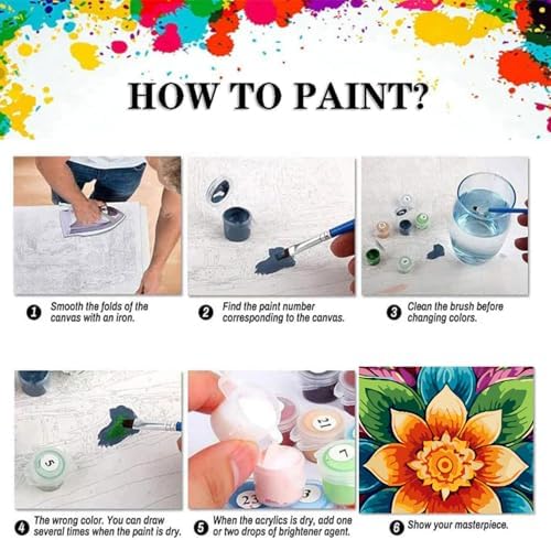 EIBEILI Mandala Paint by Numbers Kit for Adults,DIY Wall Decor