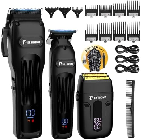 BESTBOMG® Hair Clippers for Men, Clipper, Trimmer & Shaver Set, BS-808A