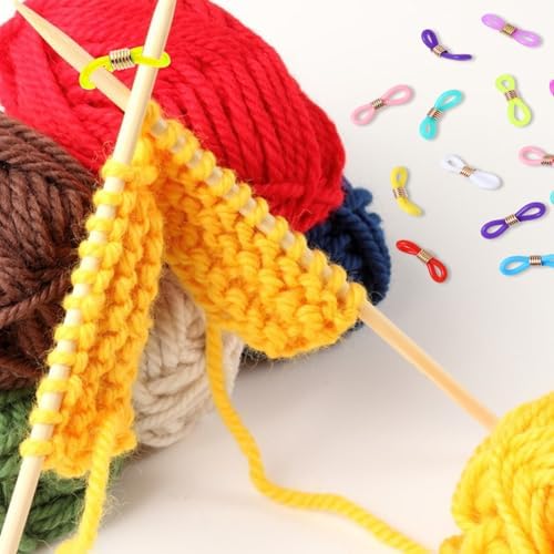 DIVINA VITAE 40 PCS Knitting Needle Stoppers Knitting Needle Hugger Needle Minder Knitting Tools Stitch Stoppers for Knitting Needles Prevent Slipping Off Stitch