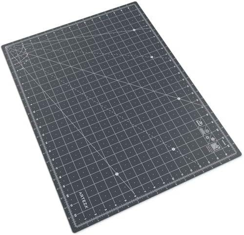 ARTEZA Self Healing Cutting Mat, 18 x 24 Inch Rotary Cutting Mat, Double-Sided 3 mm PVC-Free Craft Mat with Grid Lines and Angle Guides for Sewing, Quilting, Fabric, Paper, Vinyl, and Crafts