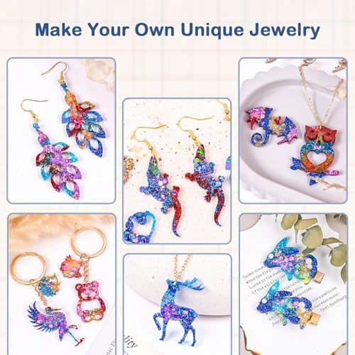 YODOYO Resin Earring Molds with Holes 3pcs Animal Shape Jewelry Resin Molds