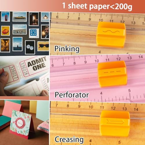 Worklion Scrapbooking Cutting Tool: Paper Cutter 4 in 1 for Craft Edges, Straight,Perforator,Scorer and Wavy on Paper,Cardstock,Ticket,Photo,Coupon,Vinyl,Letter,Postcard,12 inch Cutting Length,Black