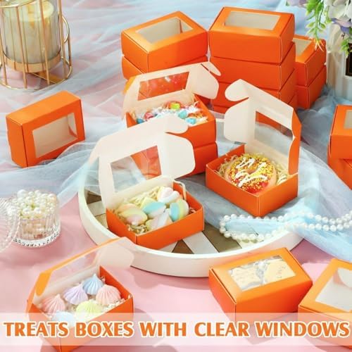 Zonon 30 Pcs Mini Kraft Soap Boxes with Window Homemade,Orange