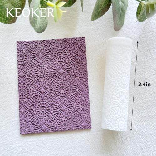 KEOKER Polymer Clay Texture Roller Making Earrings, Like Polymer Clay Texture Sheets, Great Work with Polymer Clay Cutters