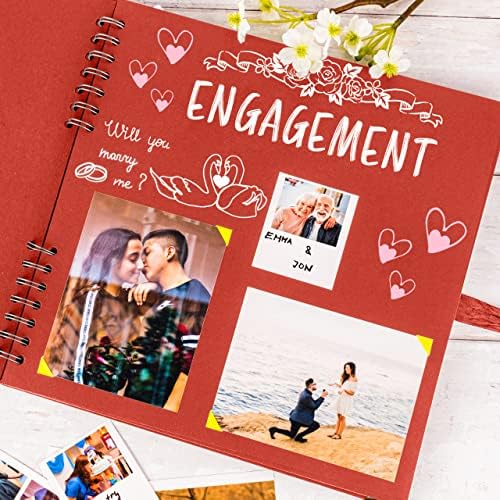 Bstorify Square Scrapbook Photo Albums 80 Pages (11 x 11 Inch) Red | Hardcover with Thick 200 GSM Kraft Paper, Ideal for Your Scrapbooking Albums, Art & Craft Projects (Red, 11 x 11 Inch)