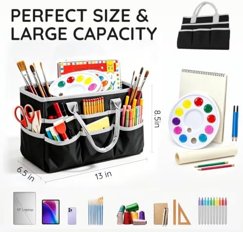 Craft Organizer Tote Bag, Art Supply Storage Bag for Art Supplies
