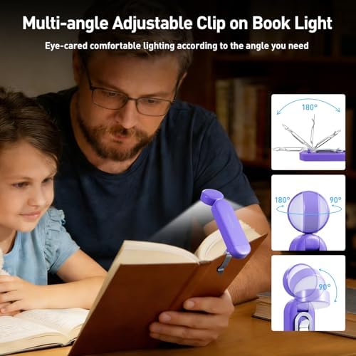 VAVOFO USB Rechargeable Book Light, Bookmark Clip on LED Reading Light