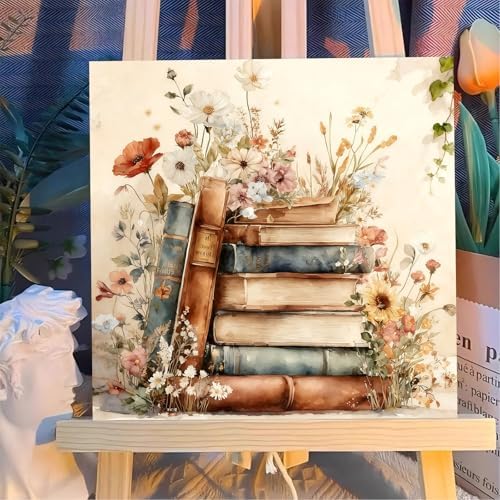 Reivworl Framed Book Paint by Numbers Kit for Adults Beginner 10×10 inch