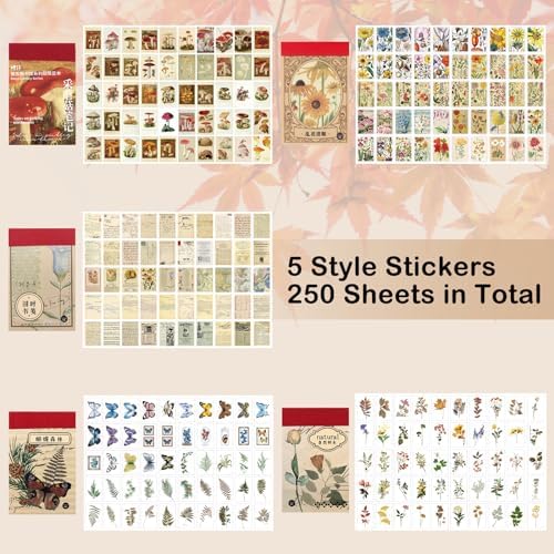 Daoeny 450 Pieces Washi Sticker Set, 9 Set Scrapbooking Diary Planner Album Diary Notebook, Scrapbooking Sticker Journaling Supplies for DIY Arts and Crafts Card Making Laptop Decoration
