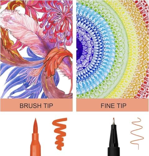 Piochoo Markers,48 Colors Dual Brush Markers Pens,Back to School Supplies