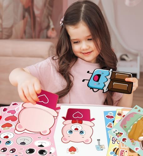 Valentines Stickers for Kids - Valentines Day Gifts for Kids School Classroom - DIY Valentine's Crafts Treats Party Favors Valentine Day Decorations(24 Sheets)