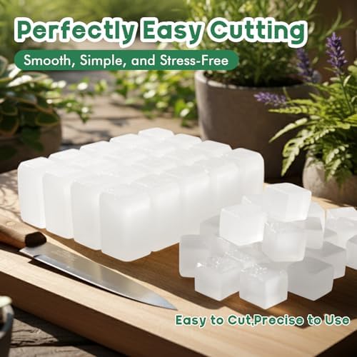 EDSRDRUS 5LB Glycerin Soap Base, Unscented Melt and Pour Soap Base for DIY Handmade, Deep Pre-Scored Cuts for Effortless Use, Easy to Melt (Transparent, 5 Pound)