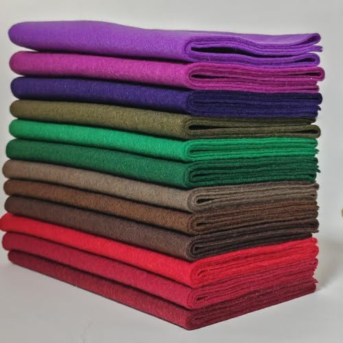 XSEINO 12 Rolls 8"x35" 1.4mm Thick Soft Felt Fabric Sheet 12 Assorted Midnight Garden Series Colors Felt Pack for DIY Craft Sewing Squares Nonwoven Patchwork