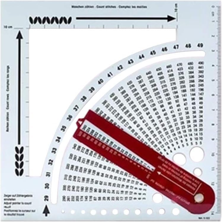 Knitting Gauge Converter Tool & Stitch Calculator - Double-Sided Scale Knitting Ruler with Counting Frame for Sweater & Crochet Works - Easy to Read Knitting Tools & Craft Supplies (1 Count)
