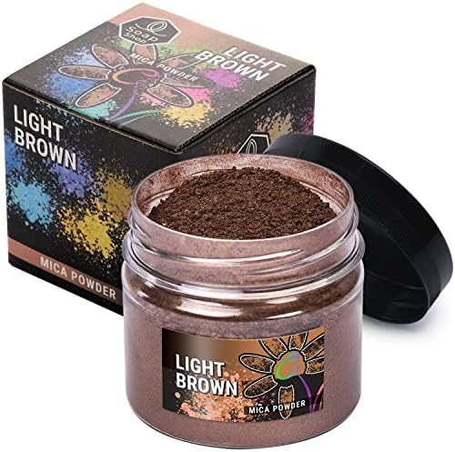 Light Brown Mica Powder for Resin Coloring 2 oz - Pigment Powder for Nails