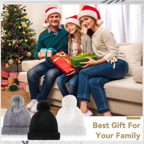 Syhood Knitting Kit for Adults Beginners 6 Yarns Bamboo Needles Faux Pom
