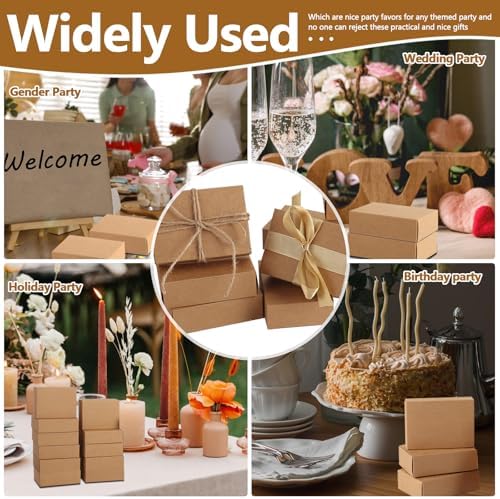 RYKOMO 100 Pack Kraft Soap Boxes Packaging for Homemade Soap, 3.8 x 2.8 x 1.2 Inch Small Soap Packaging Boxes Mini Soap Gift Box for Homemade Soaps Bakery Candy Cookies Packaging