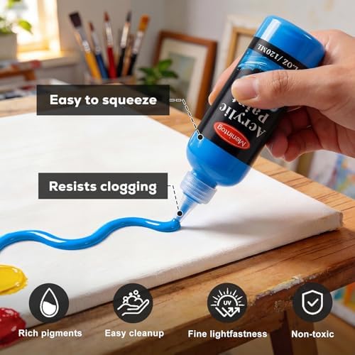 Acrylic Paint Set, 24 Colors, 4 oz/120ml Bottles