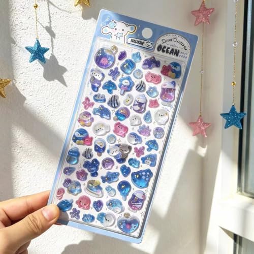 3D Puffy Stickers, Kawaii Resin Decorative Stickers for Phone Case, Notebook, Scrapbooking (Style-1)