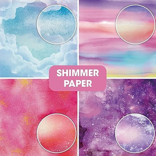 36 Sheets 12x12 Scrapbook Paper Pad - 12 Designs Double Sided 180GSM Pearl Shimmer Watercolor Cardstock, Vintage Patterned Decorative Paper for Card Making, Scrapbooking Supplies