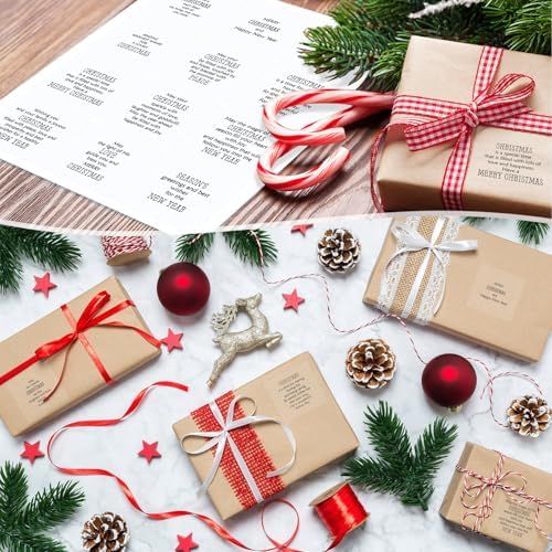 Watersay 240 Pcs Christmas Verses Stickers,Peelable for Cards Making