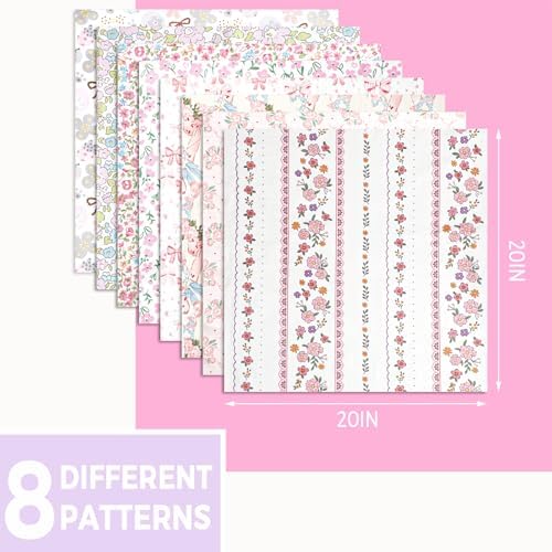Aubliss 8pcs Fat Quarter Fabric Bundles (100% Cotton - 20'' x 20'')