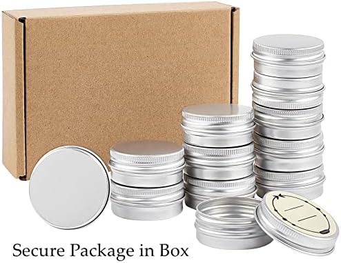 TUZAZO 24Pack Aluminum Tins, 1/2 Oz Metal Container with Lids and Labels
