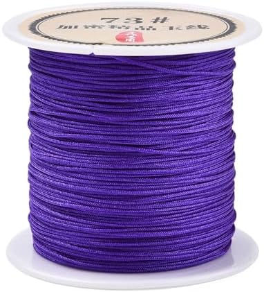 Nylon String for Bracelets, 0.6mm Nylon Cord Nylon Beading Thread 43 Yards Friendship Bracelet String Chinese Knotting Cord for Kumihimo Necklaces Tassels Jewelry Crafts (Dark Violet)
