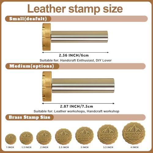 Terwex Custom Leather Stamp, Personalized Leather Letter Stamping with Your Unique Logo Text, Metal Leather Stamps Embossing Hammer Press Leathercrafting Tools, Dad Husband Boyfriend Handmade Gifts