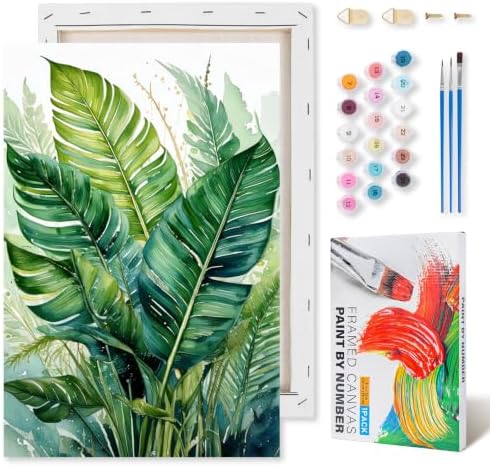 Kalonyth Plants Framed Paint by Numbers Kit for Adults Beginner 8x12 inch